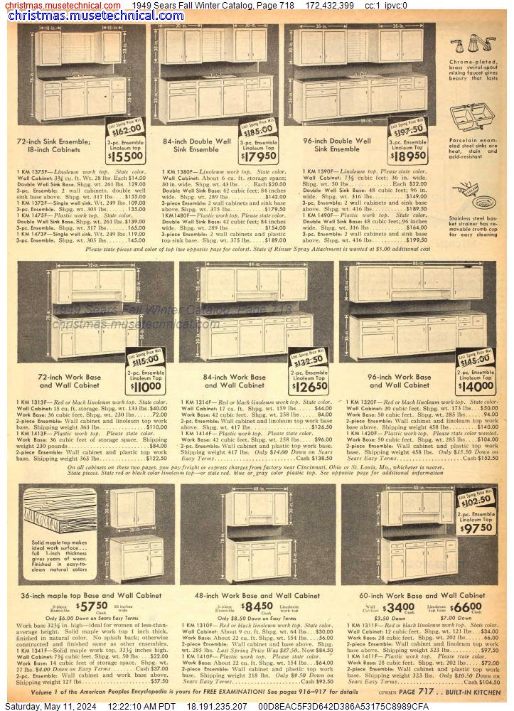 1949 Sears Fall Winter Catalog, Page 718