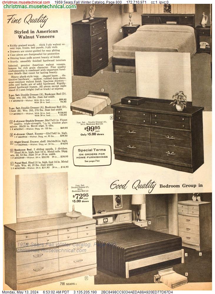 1959 Sears Fall Winter Catalog, Page 800
