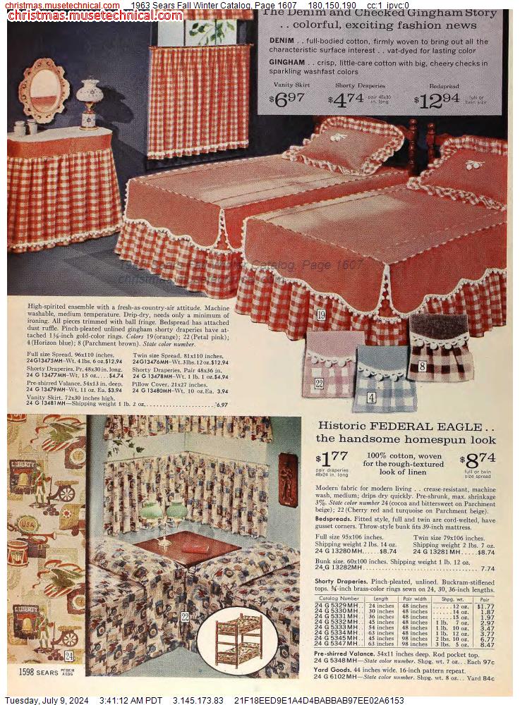 1963 Sears Fall Winter Catalog, Page 1607