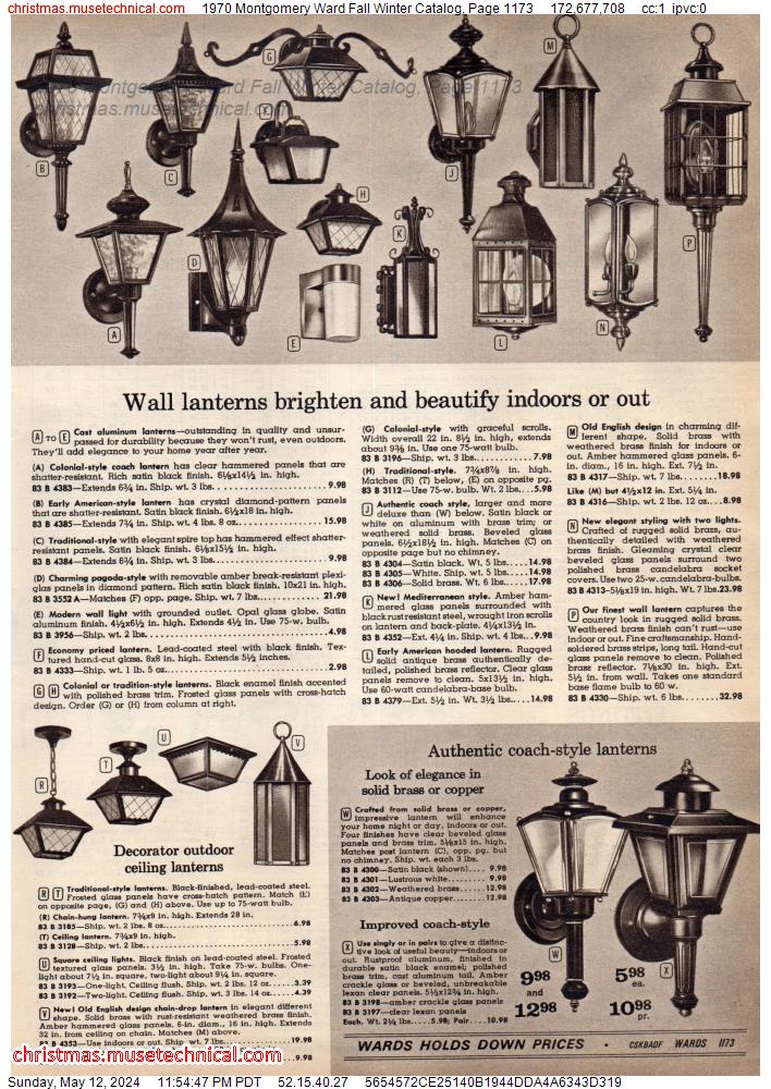 1970 Montgomery Ward Fall Winter Catalog, Page 1173