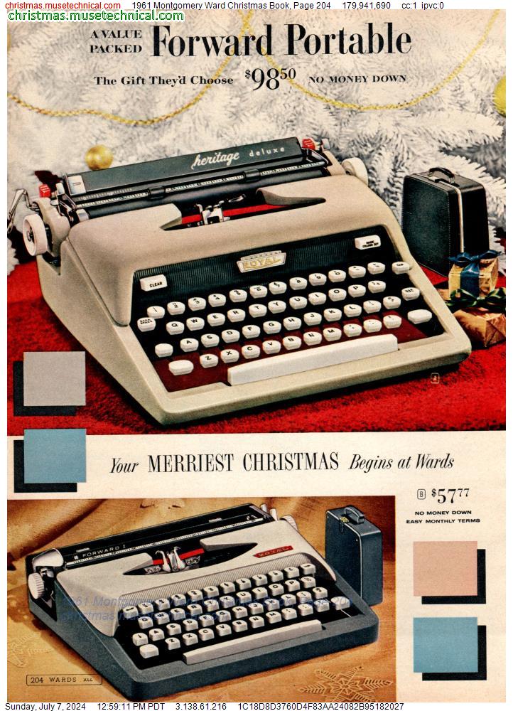 1961 Montgomery Ward Christmas Book, Page 204