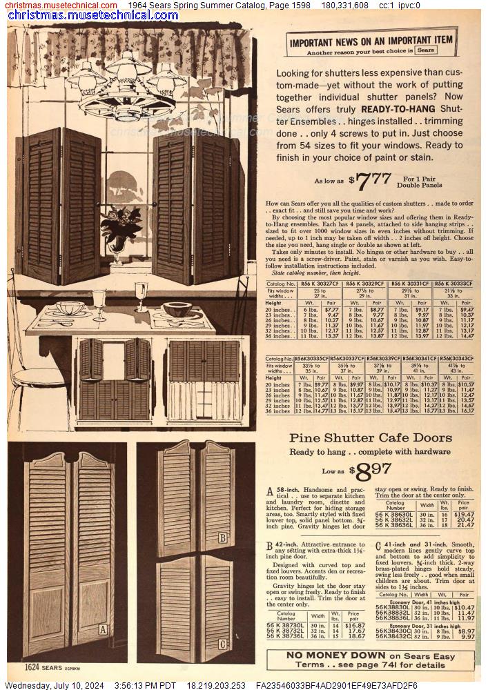 1964 Sears Spring Summer Catalog, Page 1598