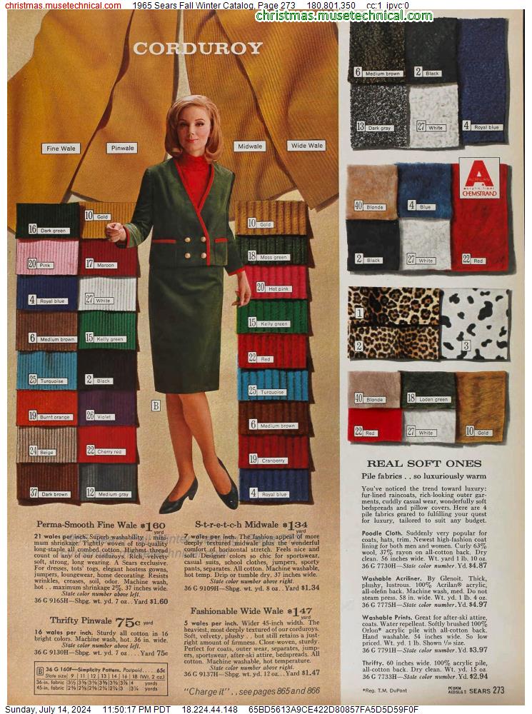 1965 Sears Fall Winter Catalog, Page 273
