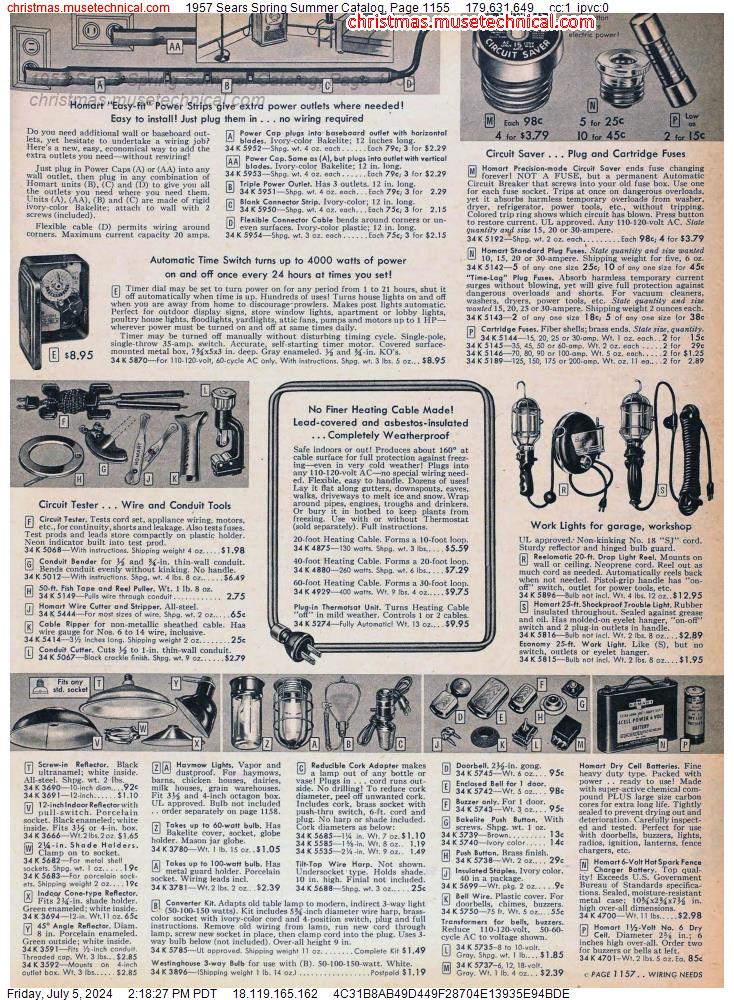 1957 Sears Spring Summer Catalog, Page 1155