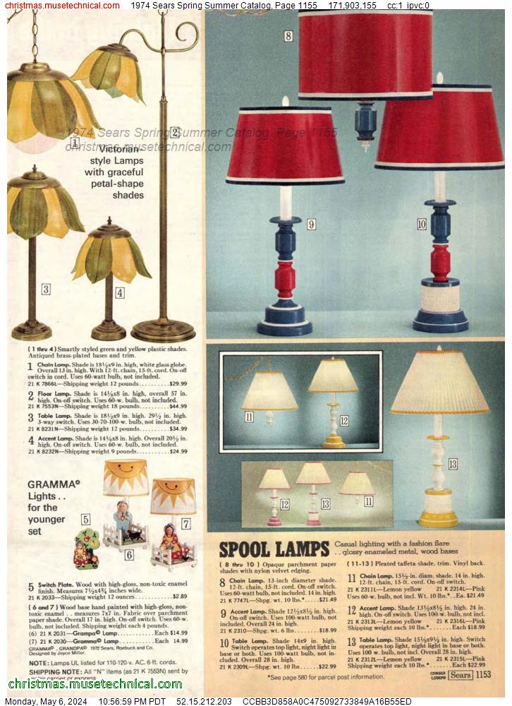 1974 Sears Spring Summer Catalog, Page 1155