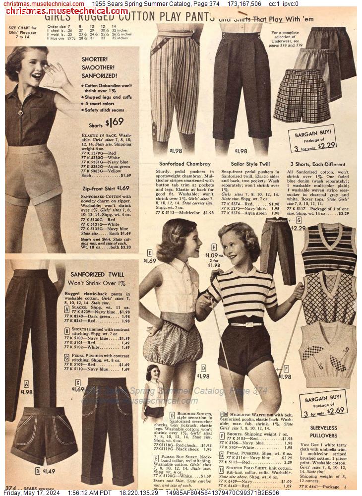 1955 Sears Spring Summer Catalog, Page 374