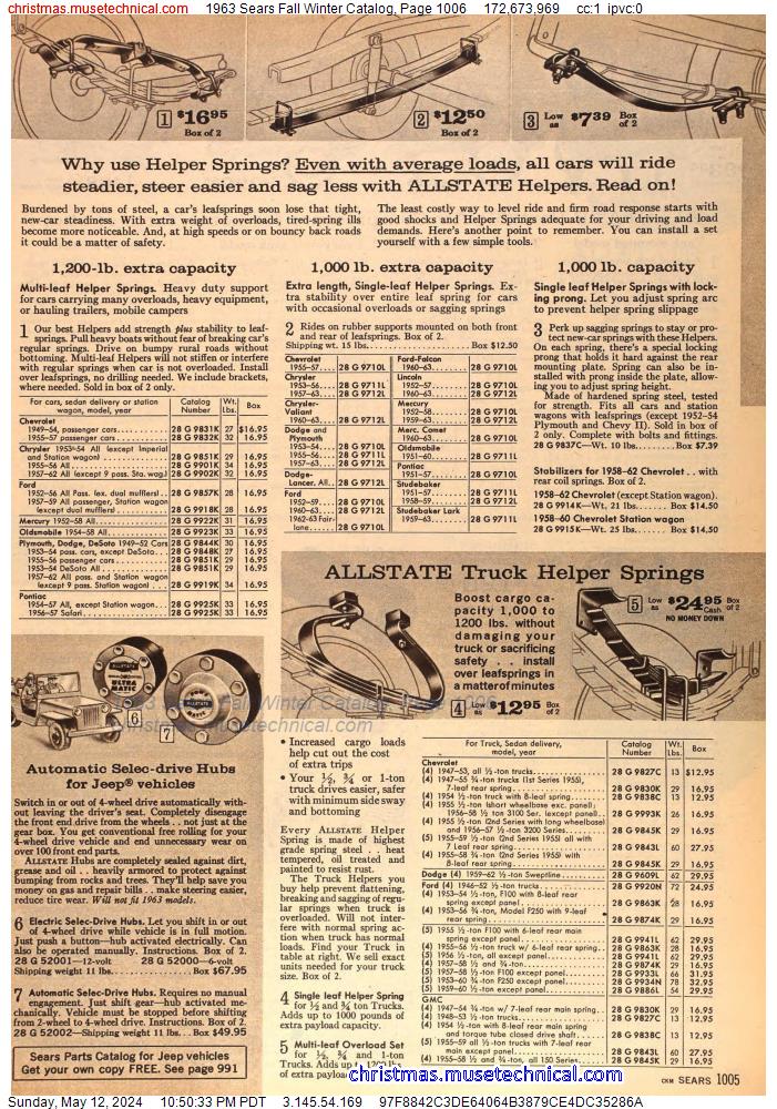 1963 Sears Fall Winter Catalog, Page 1006