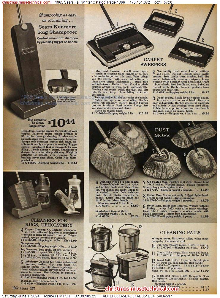 1965 Sears Fall Winter Catalog, Page 1366