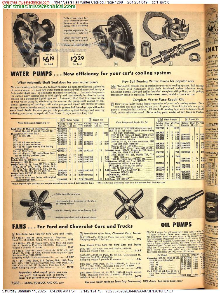 1947 Sears Fall Winter Catalog, Page 1268