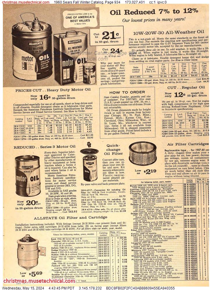 1960 Sears Fall Winter Catalog, Page 934