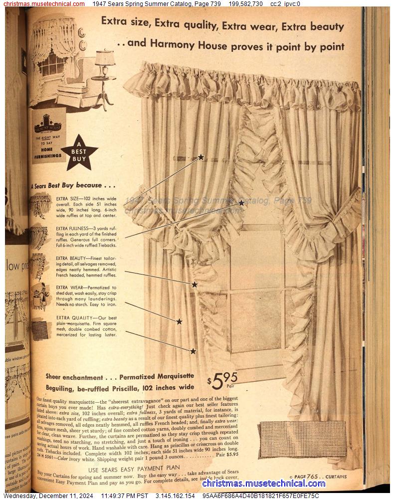 1947 Sears Spring Summer Catalog, Page 739