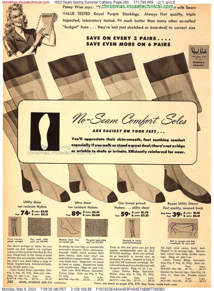 1950 Sears Spring Summer Catalog, Page 285