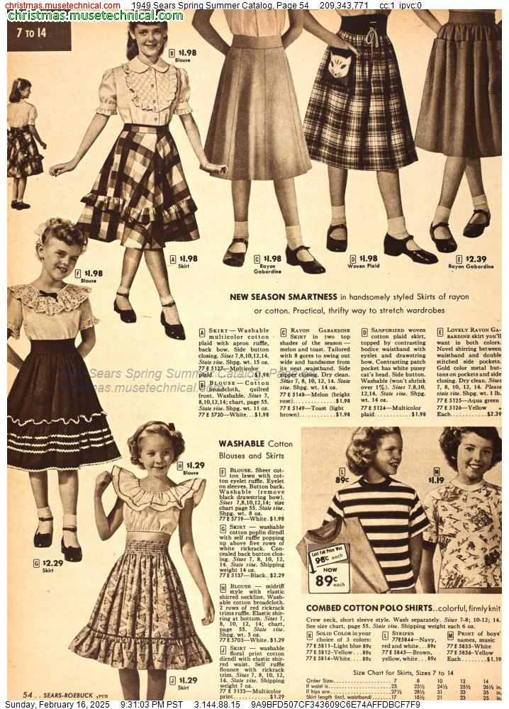 1949 Sears Spring Summer Catalog, Page 54