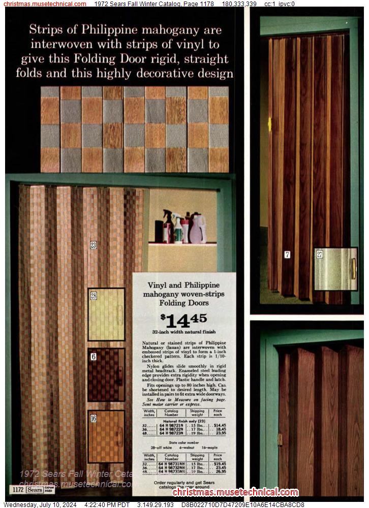 1972 Sears Fall Winter Catalog, Page 1178