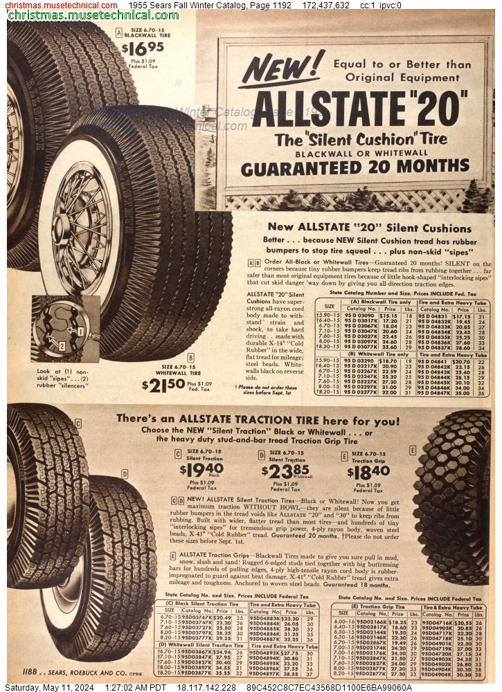 1955 Sears Fall Winter Catalog, Page 1192