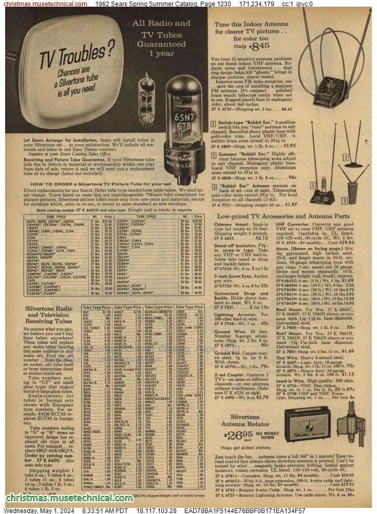 1962 Sears Spring Summer Catalog, Page 1230