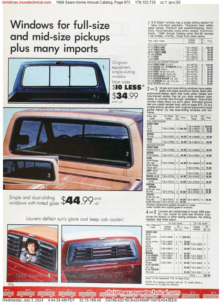 1989 Sears Home Annual Catalog, Page 873