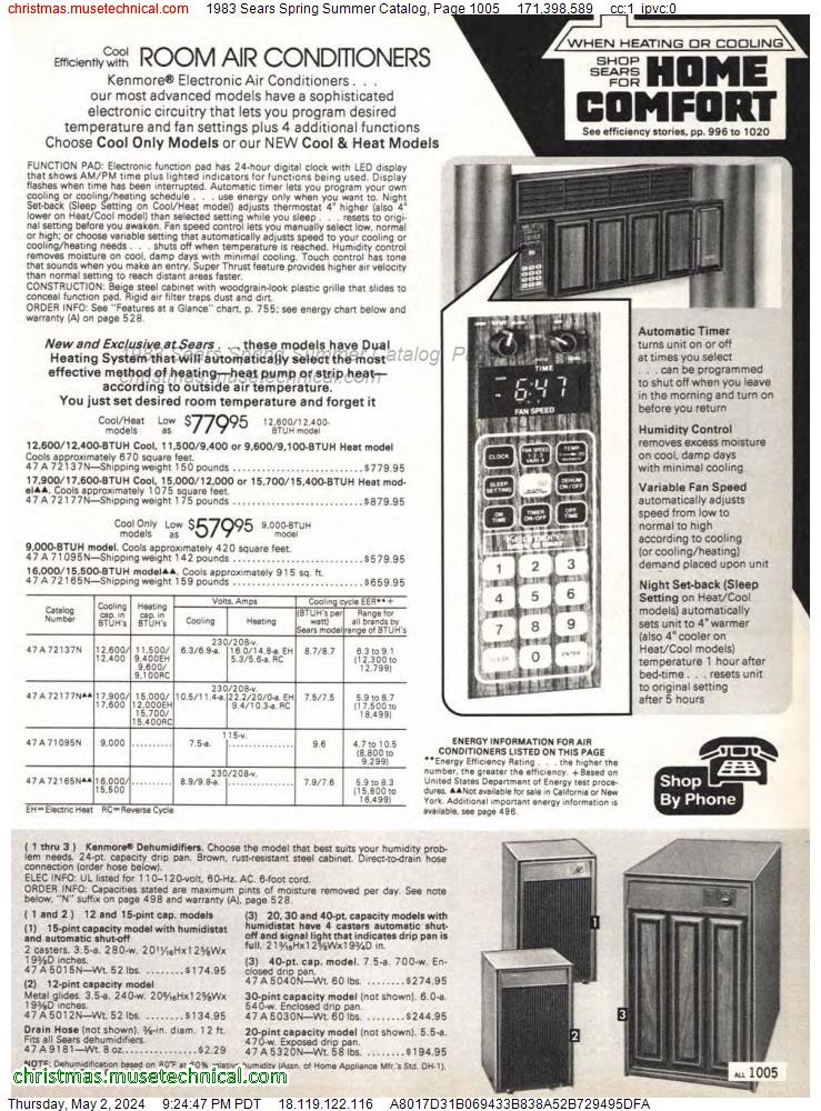 1983 Sears Spring Summer Catalog, Page 1005