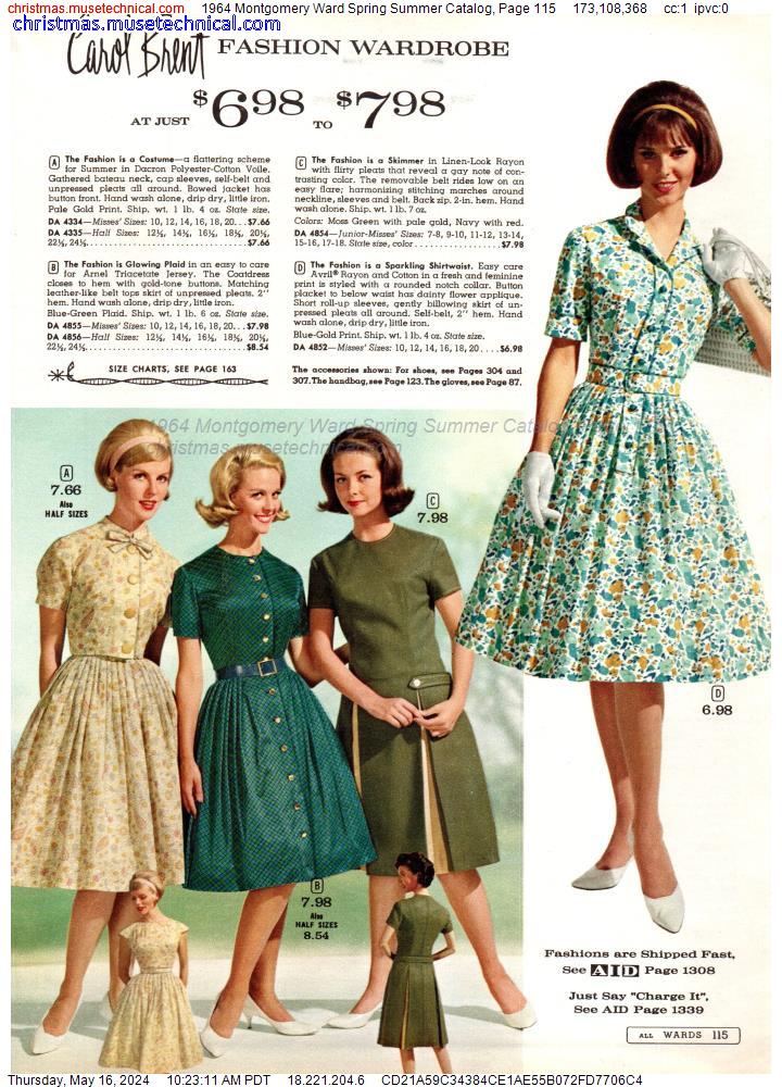 1964 Montgomery Ward Spring Summer Catalog, Page 115