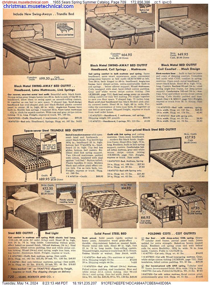 1955 Sears Spring Summer Catalog, Page 709