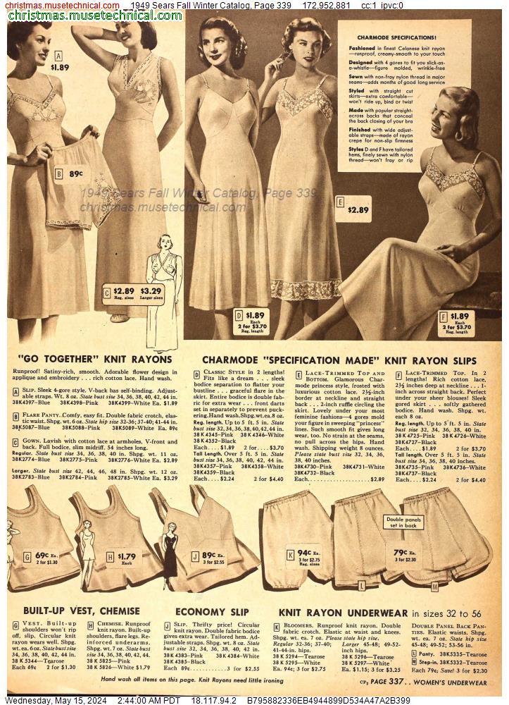 1949 Sears Fall Winter Catalog, Page 339