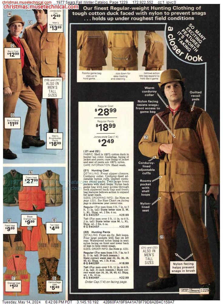 1977 Sears Fall Winter Catalog, Page 1229
