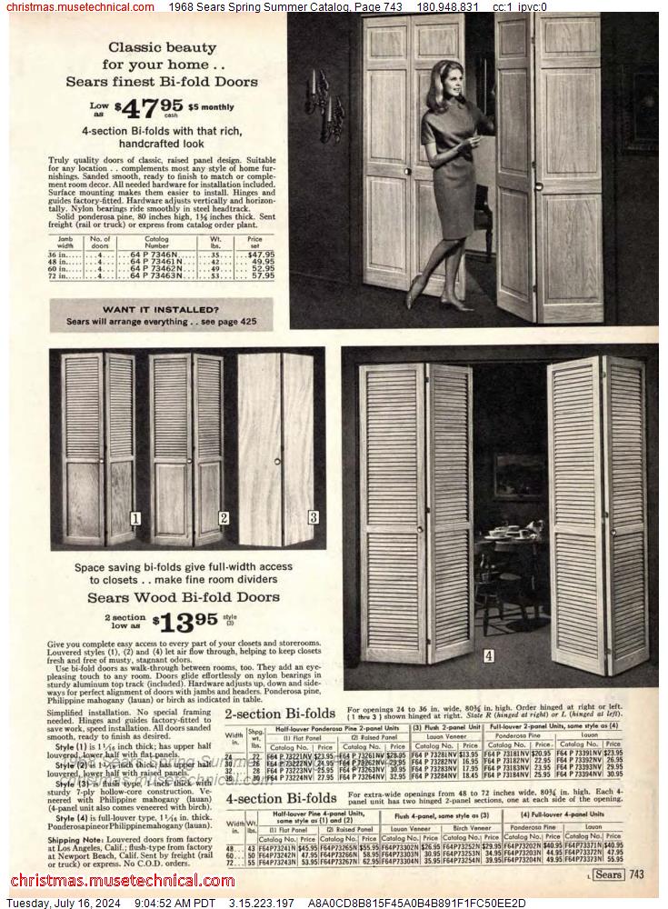 1968 Sears Spring Summer Catalog, Page 743