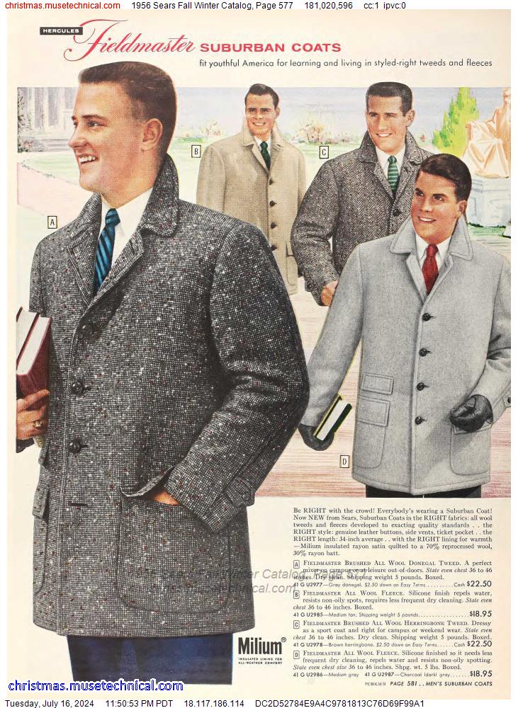 1956 Sears Fall Winter Catalog, Page 577
