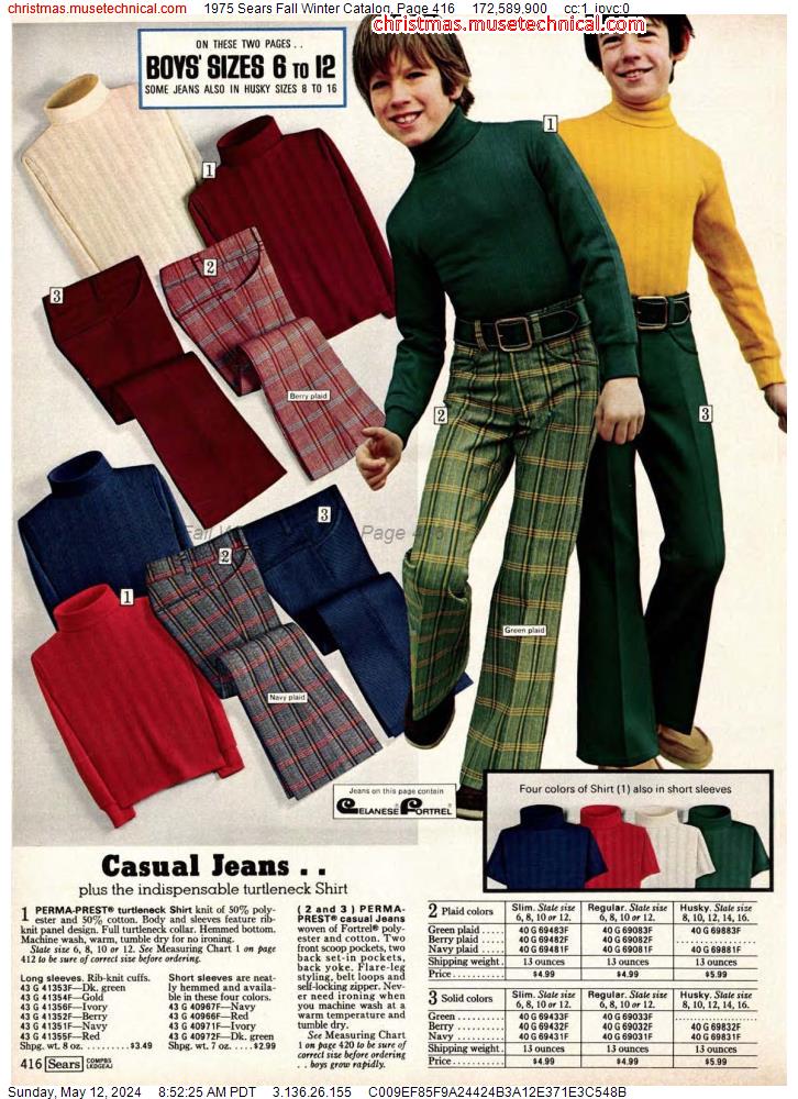 1975 Sears Fall Winter Catalog, Page 416