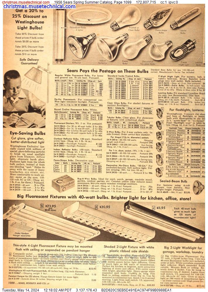 1956 Sears Spring Summer Catalog, Page 1099