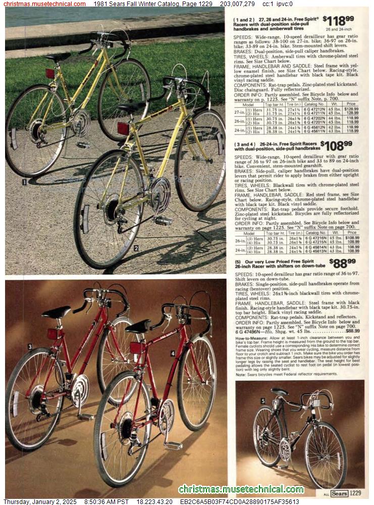 1981 Sears Fall Winter Catalog, Page 1229