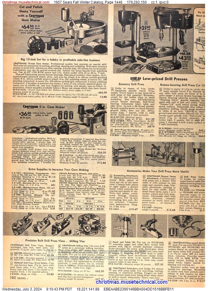 1957 Sears Fall Winter Catalog, Page 1446