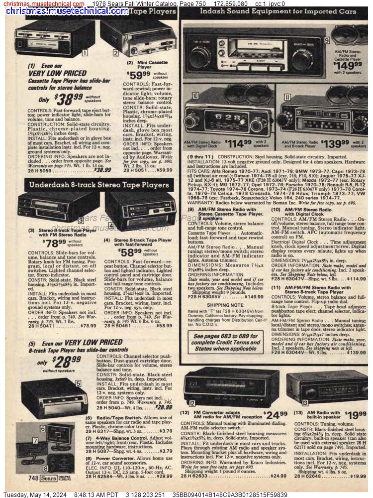 1978 Sears Fall Winter Catalog, Page 750
