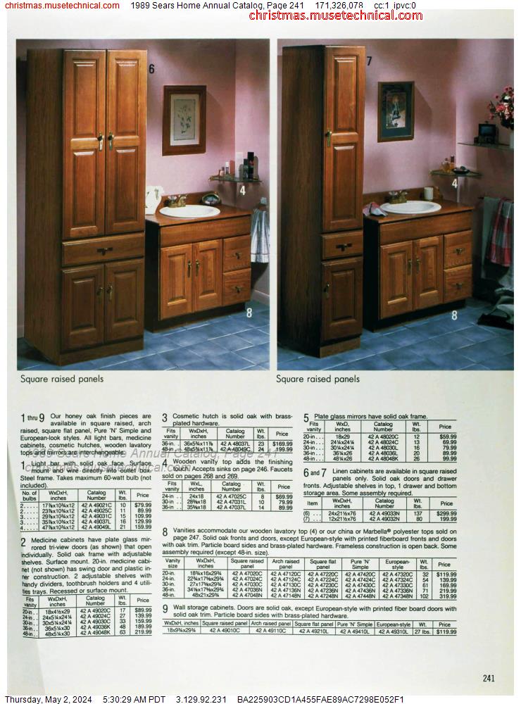 1989 Sears Home Annual Catalog, Page 241