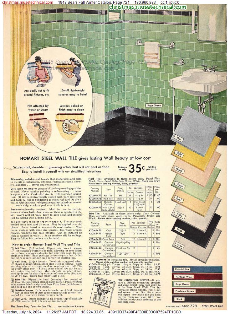 1948 Sears Fall Winter Catalog, Page 721