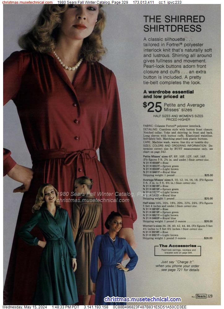 1980 Sears Fall Winter Catalog, Page 329