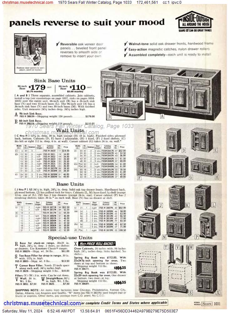 1970 Sears Fall Winter Catalog, Page 1033