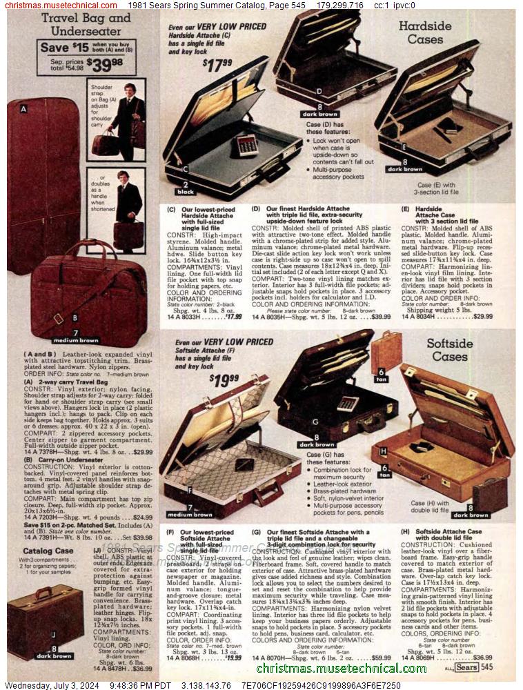 1981 Sears Spring Summer Catalog, Page 545
