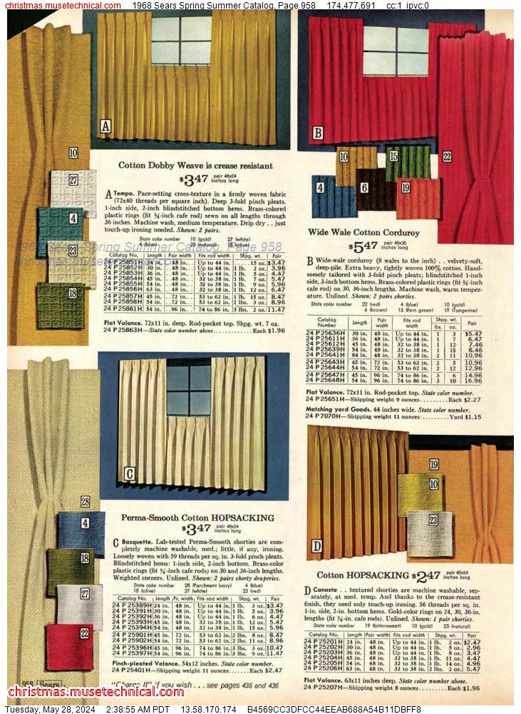 1968 Sears Spring Summer Catalog, Page 958
