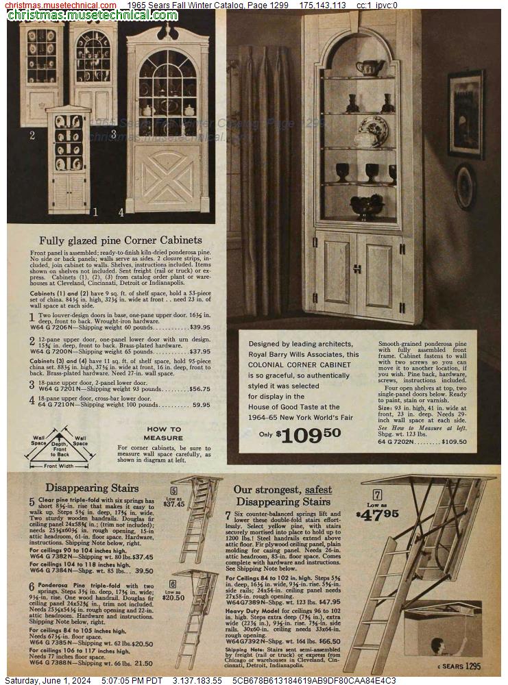 1965 Sears Fall Winter Catalog, Page 1299