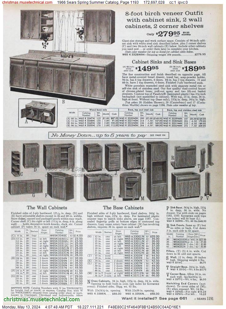 1966 Sears Spring Summer Catalog, Page 1193