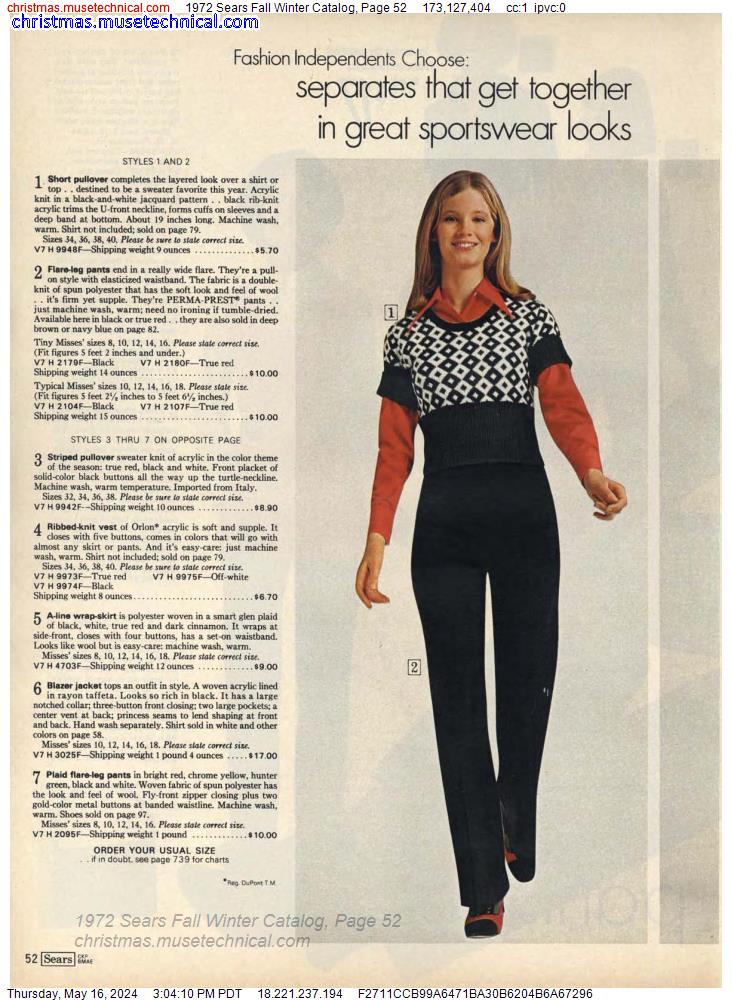 1972 Sears Fall Winter Catalog, Page 52