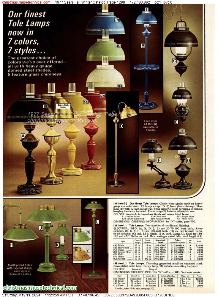 1977 Sears Fall Winter Catalog, Page 1298