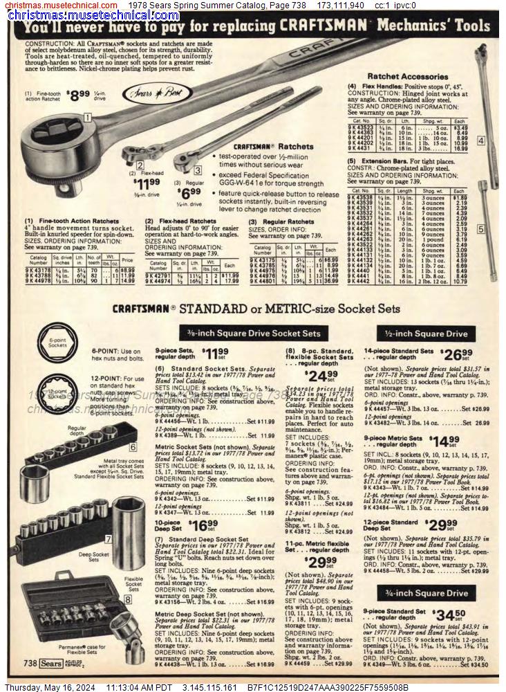 1978 Sears Spring Summer Catalog, Page 738