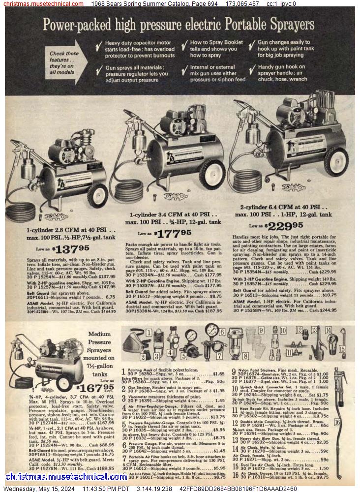 1968 Sears Spring Summer Catalog, Page 694