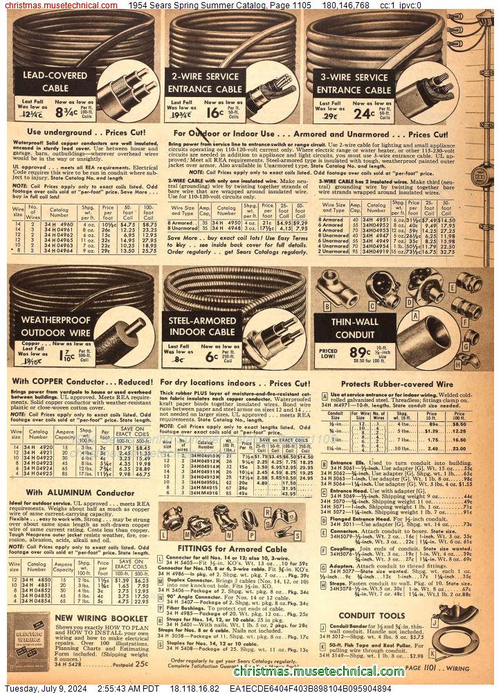 1954 Sears Spring Summer Catalog, Page 1105