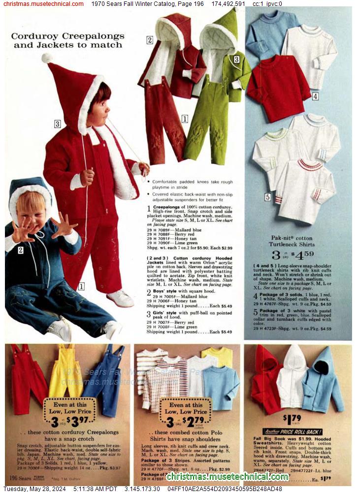 1970 Sears Fall Winter Catalog, Page 196