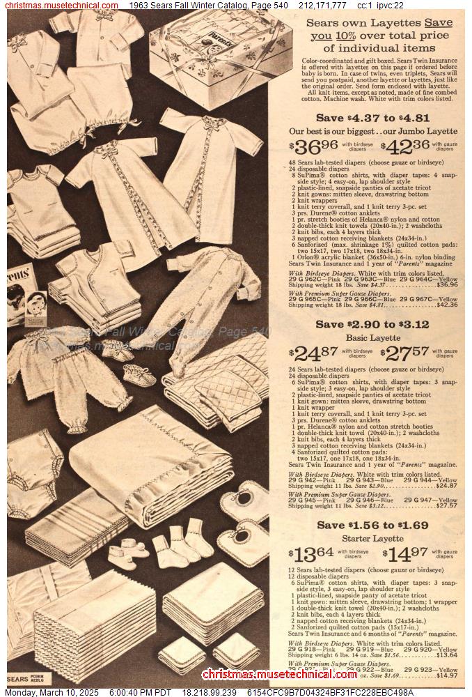 1963 Sears Fall Winter Catalog, Page 540