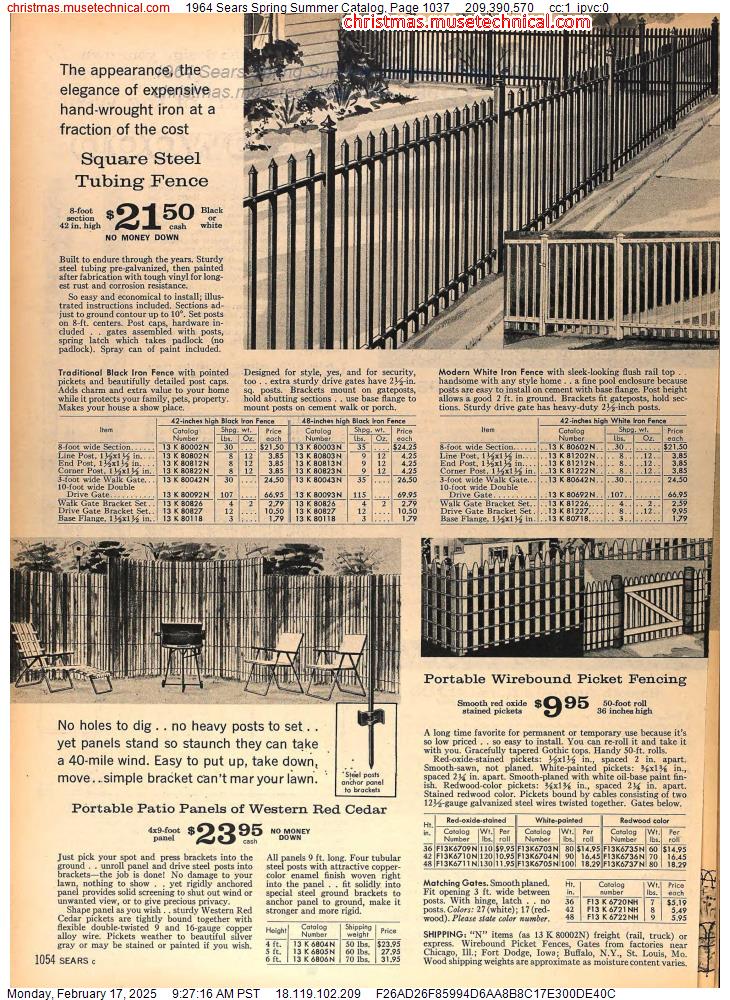 1964 Sears Spring Summer Catalog, Page 1037