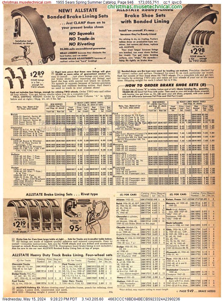 1955 Sears Spring Summer Catalog, Page 946